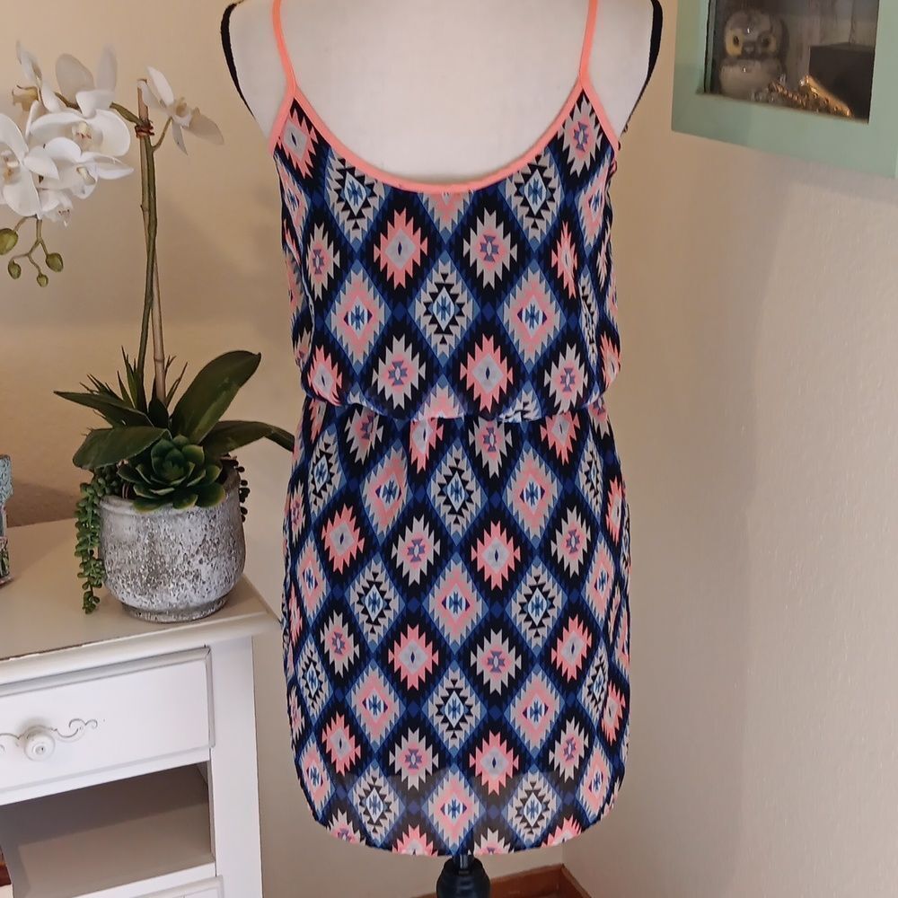 City Triangles Multicolor Geometric Mini Dress - image 5